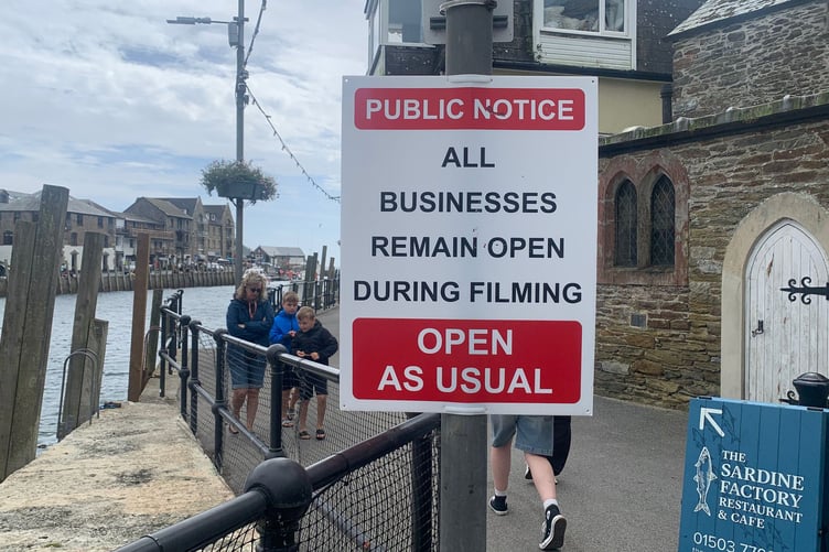 Business almost as usual in Looe, as the town accommodates the filming of the third series of Beyond Paradise.
