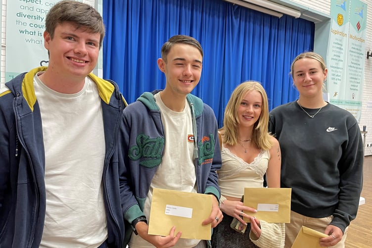 The wait is over as students from Saltash Community School sixth form discover their results.
