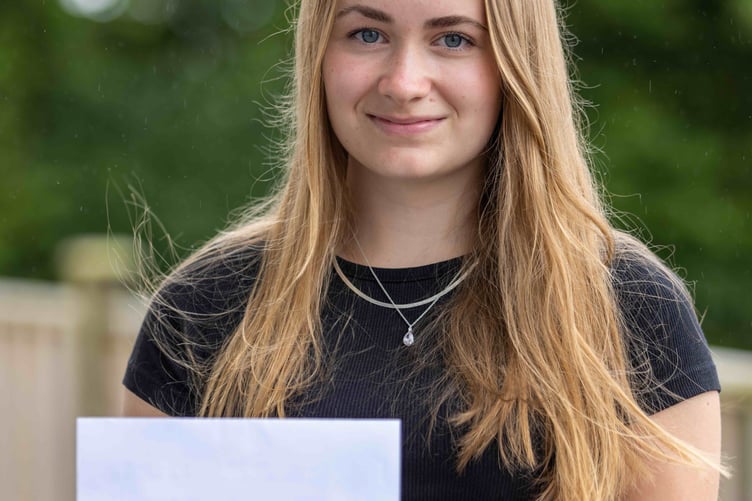 Jess, celebrating her results