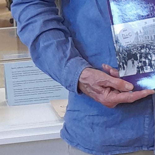Brian Oldham with his award winning book 'More Peeks into Liskeard's Past'