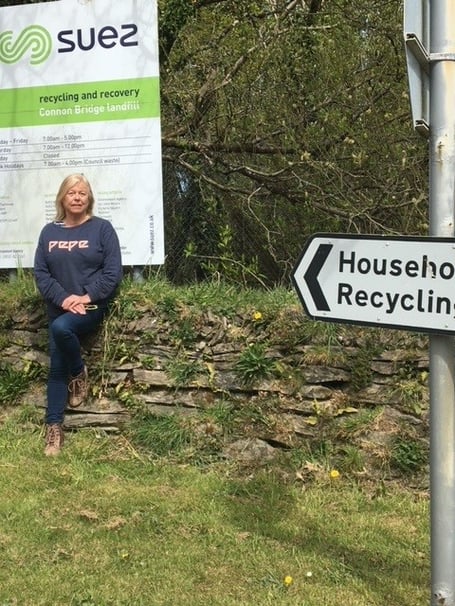 Cllr Jane Pascoe at the Connon Bridge site which will be reopening to DIY waste from the end of August.