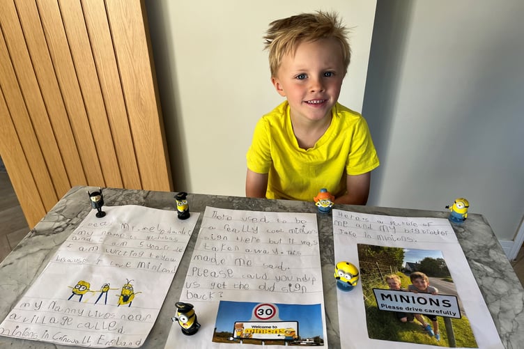 Nicholas Brodie with the letter he wrote to the CEO of Illumination Entertainment