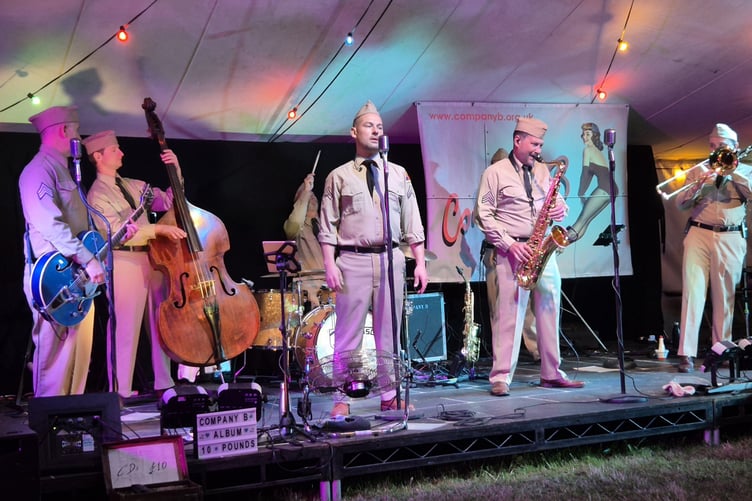 The crowd-pleasing local Jive and Swing Band 'Company B' with their uptempo selection of dance-evoking music often performed at a blistering pace