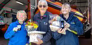 Two Looe fundraising volunteers recognised for RNLI long service 