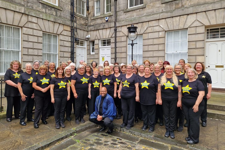 Cornish singers featured in the Rock Choir performance at the Edinburgh Fringe Festival.