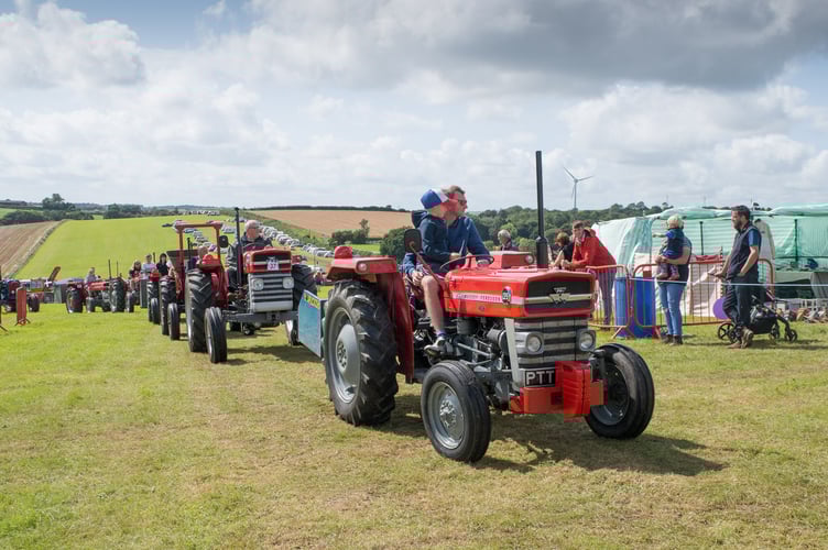 The grand parade of vintage tractors. (Picture: Chris Bowden)