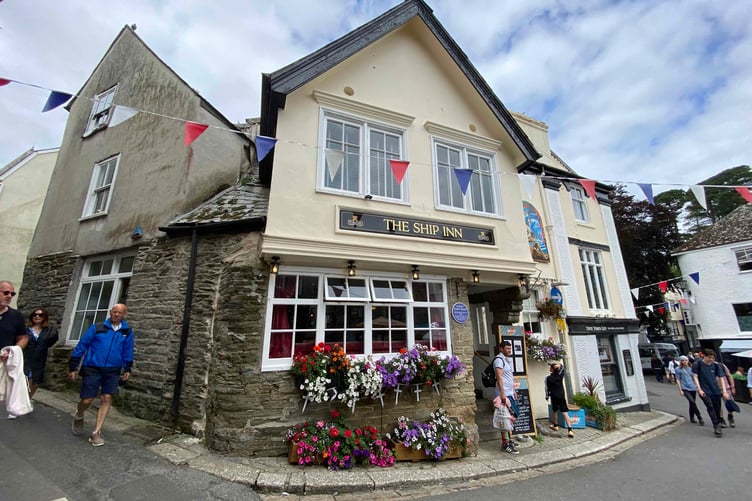 The Ship Inn in the centre of Fowey. Picture: Andrew Townsend