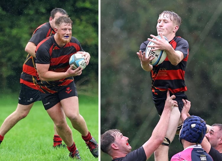 Liskeard-Looe duo Oscar Sanders-Mortimer (left) and man of the match Will Hoskin. Pictures: Glen Rogers