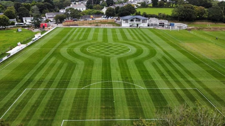 St Day's pitch was highly commended before, during and after Saturday's first ever SWPL Premier West home game. Picture: St Day AFC