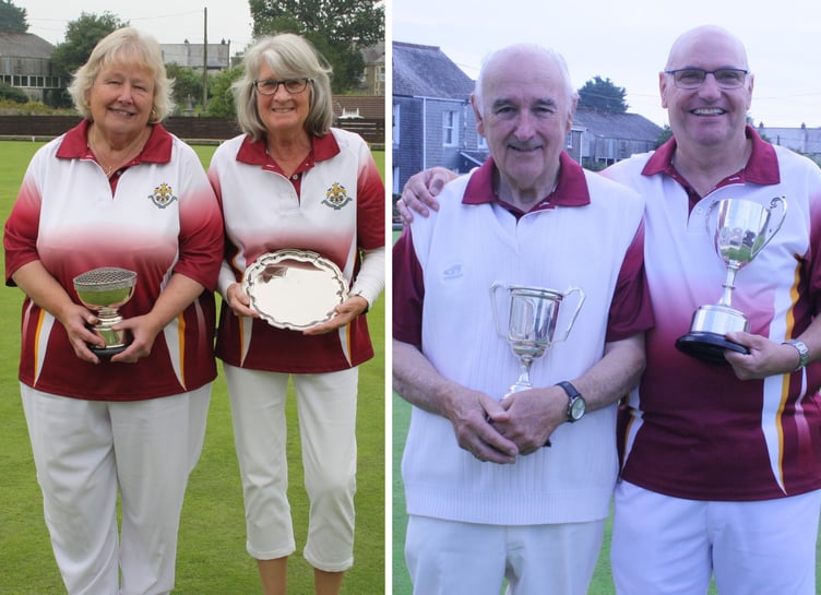 The finalists in the Alice Rose Bowl (left) and the Men's Two Wood Pairs.