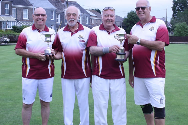 The Men's Drawn Pairs finalists. Picture: Liskeard Bowling Club