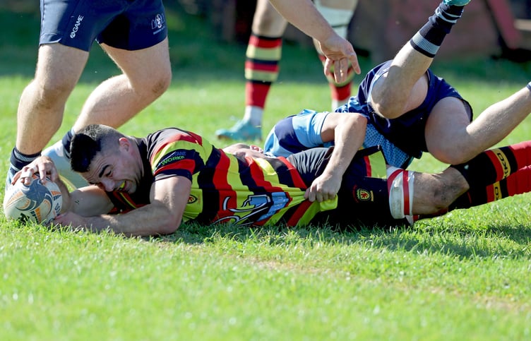 Saltash's new skipper Phil Eatwell grabbed the Ashes' try last weekend.