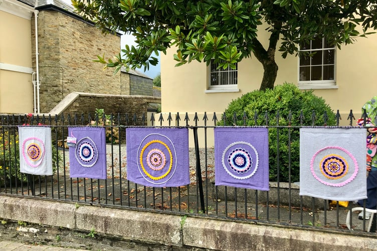 SOME of the woolly decorations in Liskeard for 3 Bags Full