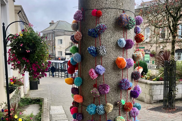 CHEERFUL decorations can be seen in the centre of Liskeard