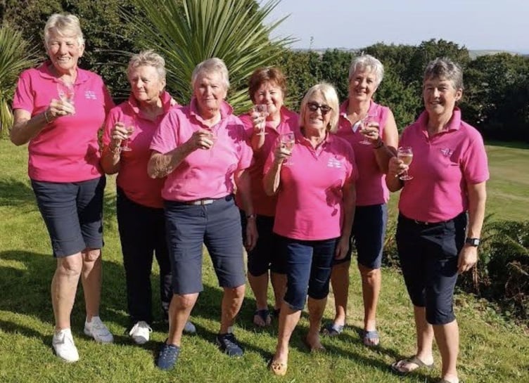 Looe's promotion winning team. From left: Sandy King, Margaret Bunton, Jax Wailes, Jane Tate, Jane Patchett, Angela Barrett and Alison Talling. Picture: Looe Golf Club