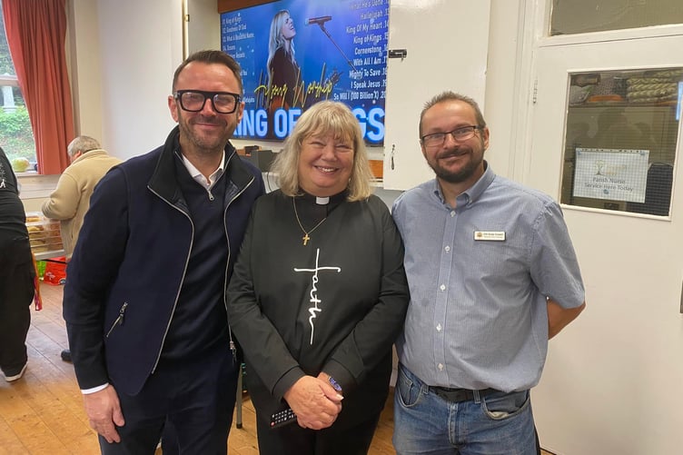 Cllr Jodie Renals (left) with Revd Elaine Munday (centre) and Cllr Andy Coppin (right)