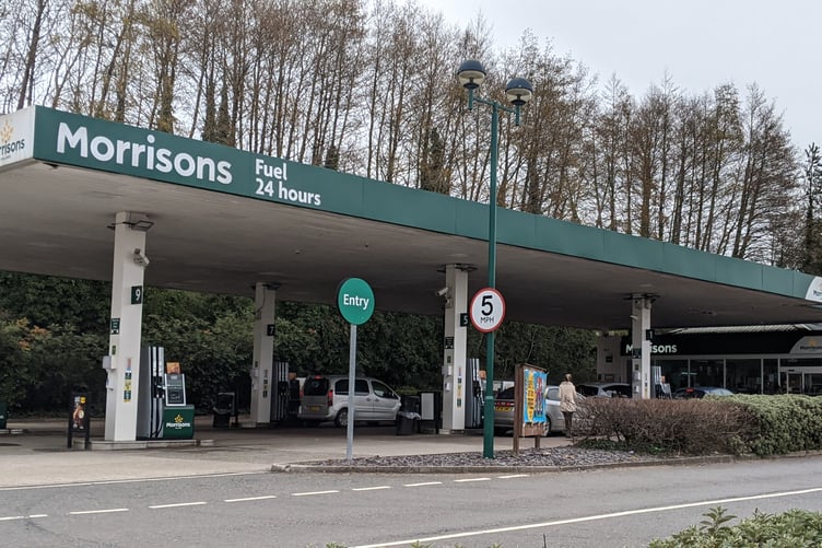 THE petrol station at Morrisons in Liskeard. The new jet wash and EV charging zone will be installed in the car park opposite
