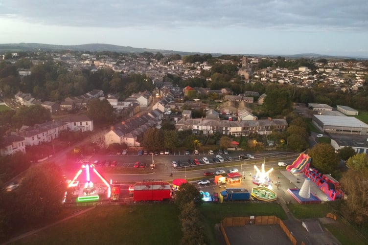 THE funfair in Liskeard taken from the air