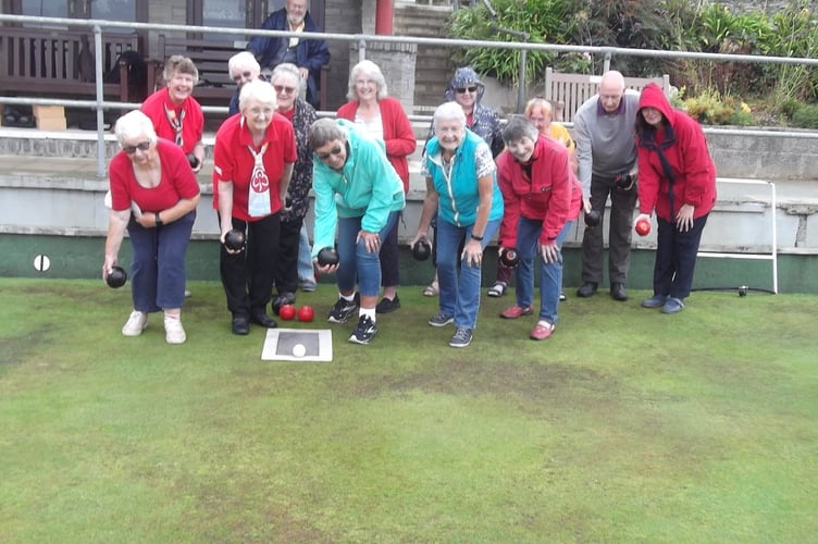 Rain eventually cleared for annual bowling event of the Trefoil Guilds from the local area. (Photo credit: Audrey Miller)