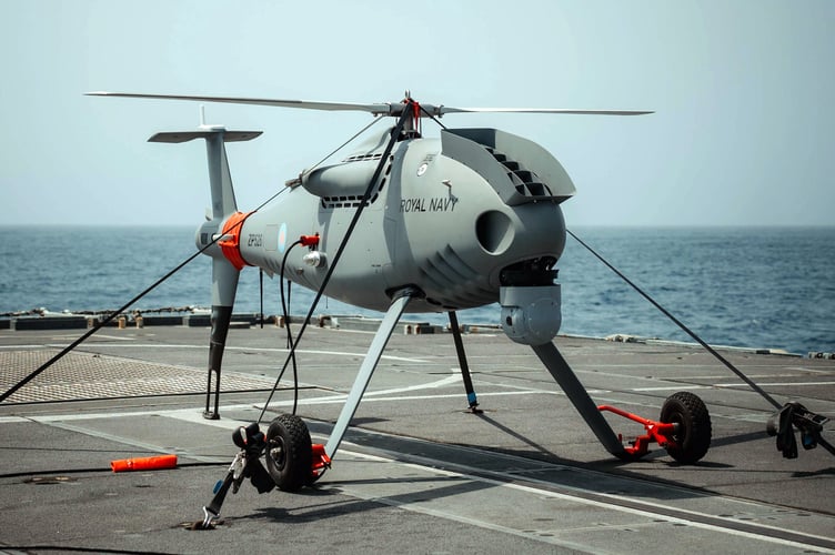 A Peregrine drone used by 700X NAS during trials on HMS Lancaster over the summer