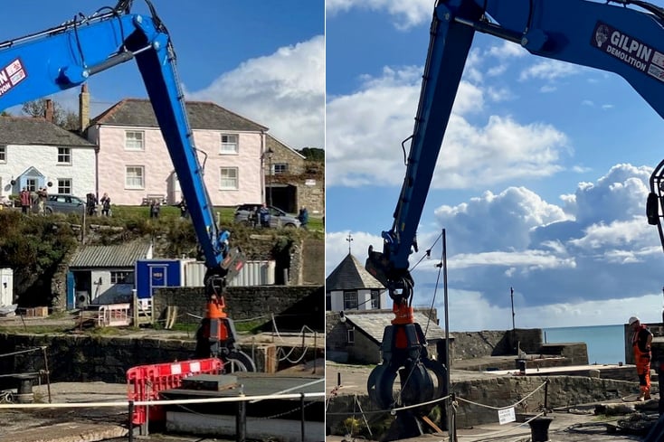Contractors have been working on removing the lock gate at Charlestown Harbour