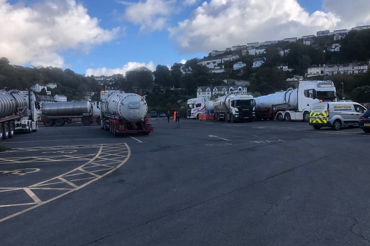 Tankers worked day and night to remove the sewage from the Millpool site while South West Water worked on a solution. (Photo credit: Jim Candy)