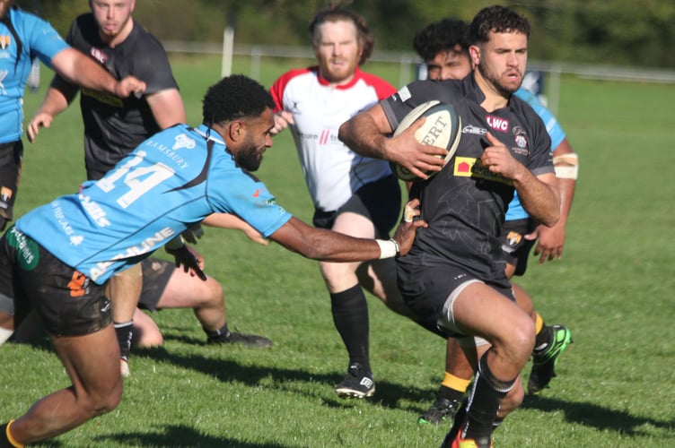 Launceston scrum-half George Hillson, pictured breaking through against Marlborough earlier in the season, was in superb form at Exmouth. Picture: Paul Hamlyn