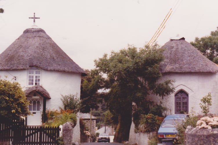 Two of the roundhouses that have stood in Veryan since the 18th century