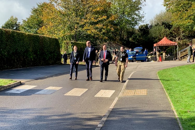 The sun shone on Stoke Climsland as the Prince spent 45 minutes chatting to students and exploring the site. (Picture: Sarah Martin)