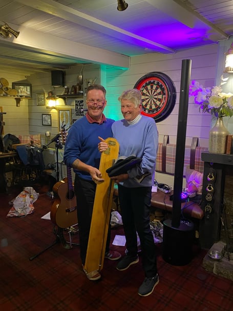 Winner Sandy King, with event organiser, Gary Eldershaw