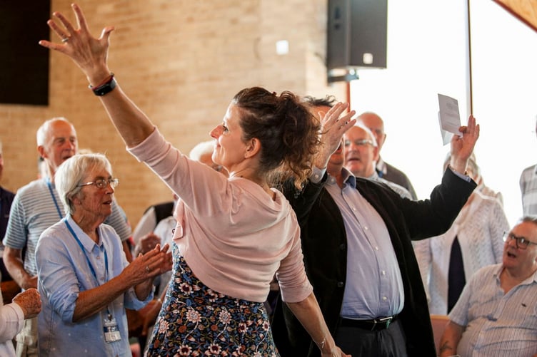 Caroline Childe conducting the St Austell group. Picture: Julia Anna Wrzesinska