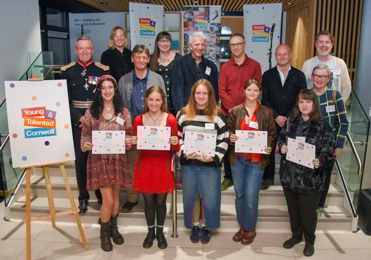 Young & Talented Cornwall’s Creative Writing Award celebrate with mentors and sponsors