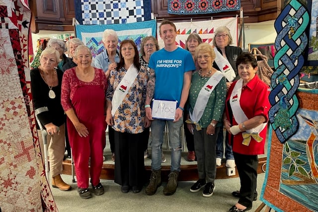 Strand Quilters and Crafters presented £700 to Parkinson's UK.