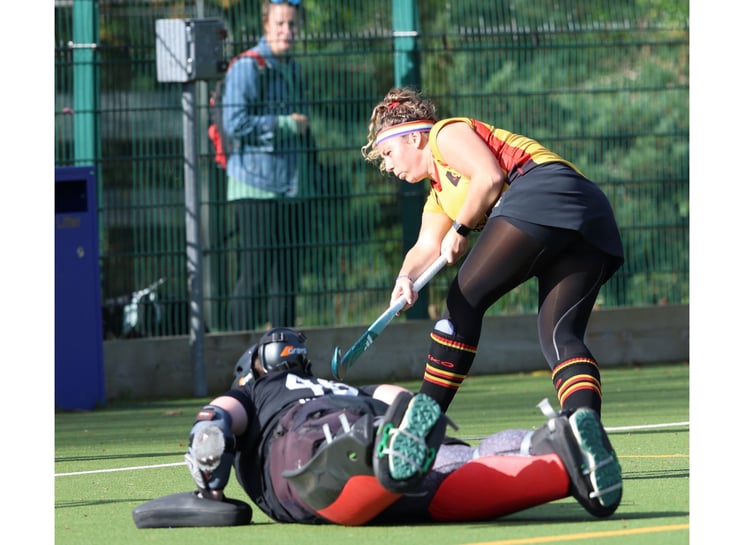 Caradon's Laura Hill shoots towards goal as the goalkeeper watches on. Picture: Glen Rogers