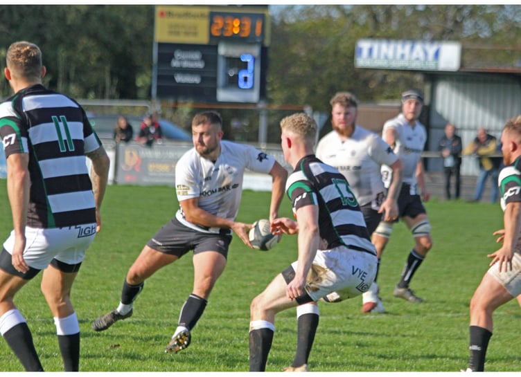 Launceston fly-half and captain Tom Sandercock, pictured sending a pass out wide against Matson before breaking his finger in the same game, returns to the starting XV. Picture: Paul Hamlyn