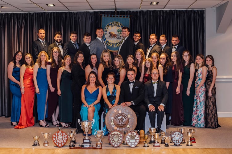 Liskeard Young Farmers with all the silverware and trophies the club has won over the last twelve months. (Picture: Liskeard Young Farmers)