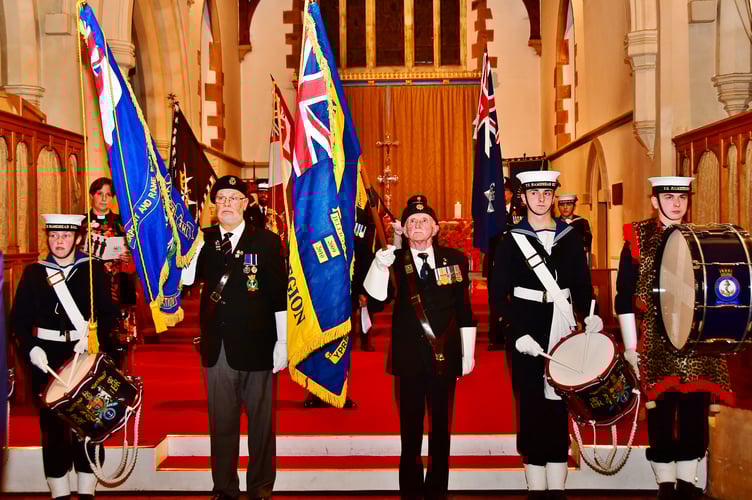 The standards were lowered at the front of the church. (Picture: Andy Campfield)