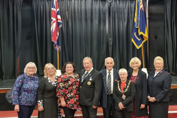 MEMBERS of Liskeard RBL with mayor Christina Whitty at the Remembrance Concert