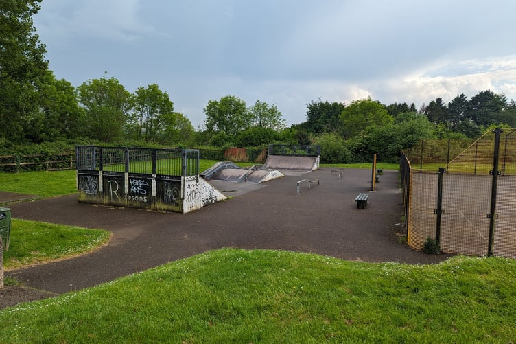 RAPSONS skatepark in Liskeard, where a new concrete park is planned