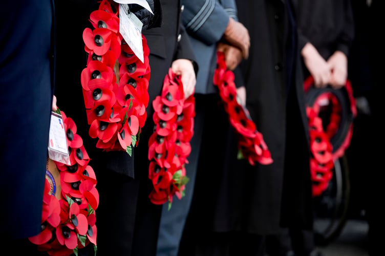 Remembrance poppy wreaths