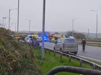 Emergency services on A30 as two injured in collision near Plusha