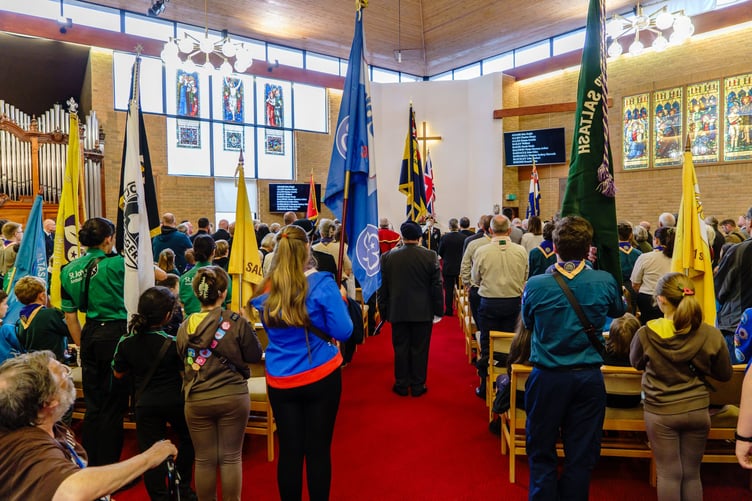 Saltash came together to pay their respects to the Saltash fallen in a remembrance day service at Saltash Wesley Methodist Church. (Picture: STC/Mike Pitches)