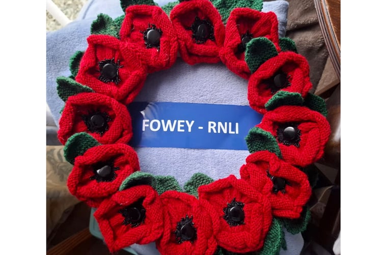 The wreath created for Fowey Lifeboat Station. Picture: Fowey RNLI