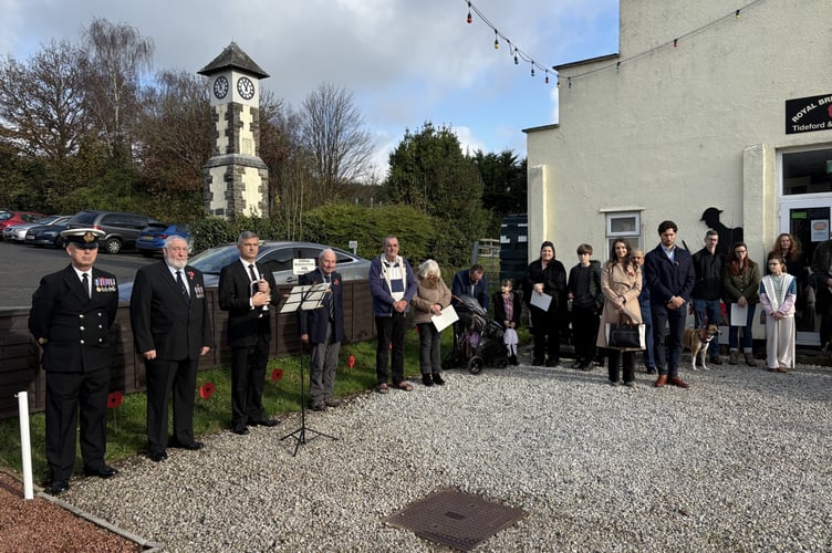 The people of Tideford pay their respects during the annual Remembrance Day Service