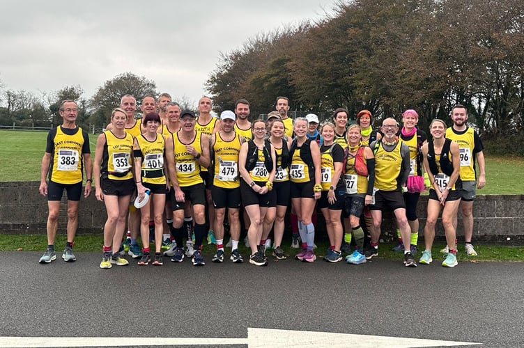 The East Cornwall Harriers that completed the club's 40th hosting of the Cornish Marathon. Picture: East Cornwall Harriers