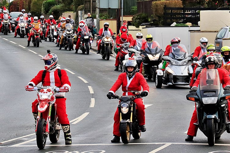 The annual Santa's On Bikes ride in aid of Children's Hospice South West takes place on Saturday, December 7