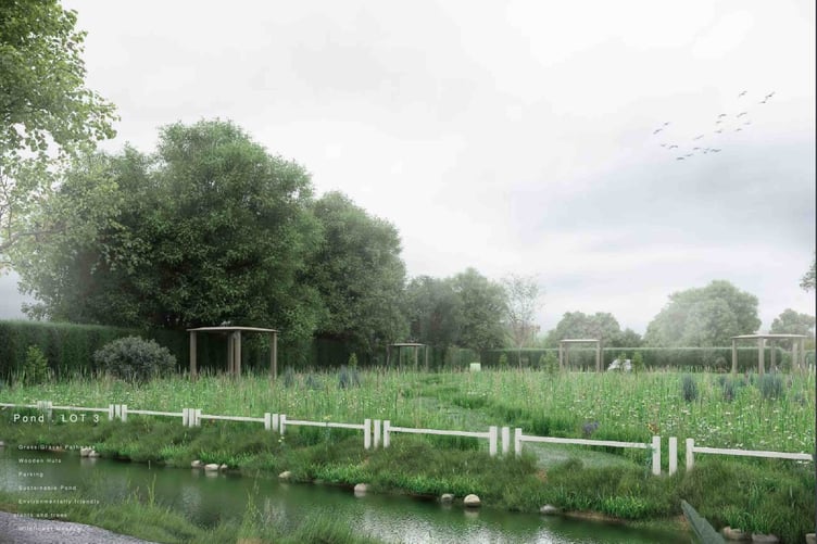ARTIST’S impression of the proposed burial ground to be situated on fields near Callington