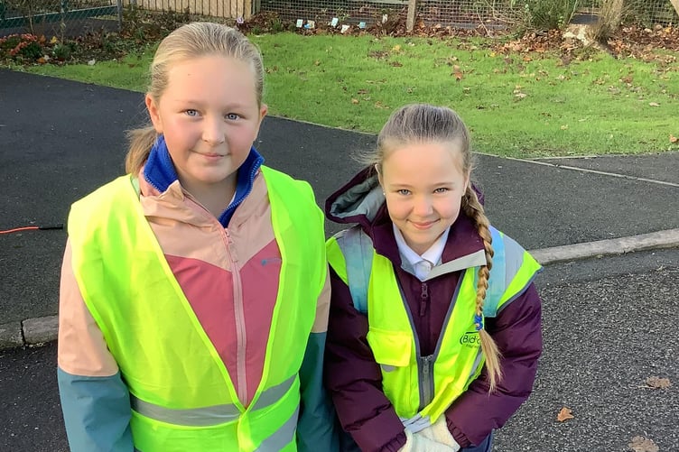 CHILDREN from Brunel School in Saltash got kitted out in high vis to raise awareness of road safety