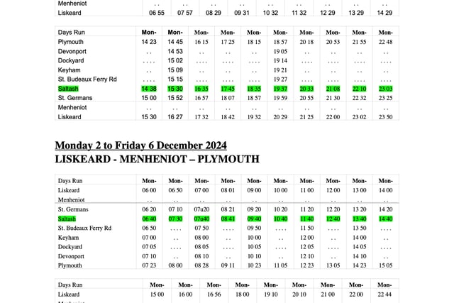 Replacement bus times released by GWR for Plymouth to Liskeard works