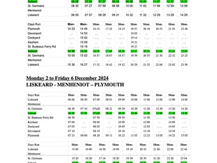 Replacement bus times released by GWR for Plymouth to Liskeard works